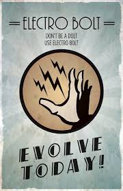 Bioshock Power To The People Locations Bioshock Inspired Vintage Poster Electro Bolt By Thepixelempire I Loved Doing This When Slicers Were Standing In Wa Bioshock Bioshock Game Bioshock Infinite