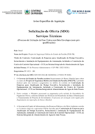 Solicitação de Oferta (SDO) Serviços Técnicos