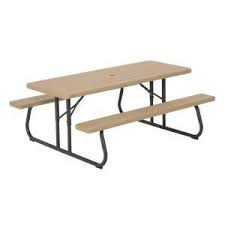 Lifetime Lifetime 6 Ft Folding Picnic Table Heather Beige 60244 The Home Depot Folding Picnic Table Picnic Table Patio Table