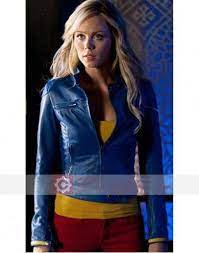 Supergirl Leather Jacket Laura Vandervoort Smallville Jacket Leather Jackets Women Blue Leather Jacket Leather Jacket