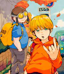 Safebooru 2boys Backpack Bag Blonde Hair Brown Hair Codename Kids Next Door Commentary Request Goggles Green Eye Old Cartoons Cartoon Shows Cartoon As Anime