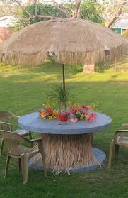 Wood Spool To Tiki Table Pallet Patio Furniture Diy Diy Patio Furniture Pallet Patio Furniture