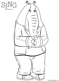 Sing (2016) tori kelly as meena. Elephant Meena From Sing Film Coloring Pages Printable