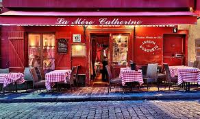 Montmartre At Night La Mere Catherine Restaurant Paris Davidgiralphoto Com Montmartre Paris Paris Bistro