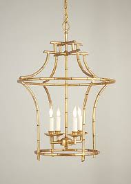 Antique Gold Faux Bamboo Chandelier