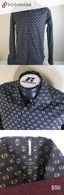 ted baker london men eye print dress shirt sz 4 size 4