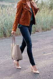 Suede Moto Jacket Whiskey Colored Jacket Cognac Colored Moto Jacket Brown Moto Jacket Bro Suede Jacket Outfit Winter Jacket Outfits Jacket Outfit Women