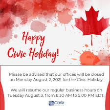 The first monday in august in ontario is not a statutory holiday but is widely observed. 25wnzg247kw27m