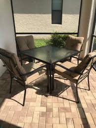 33.8l x 33.8w x 27.5h product weight: Mainstays Forest Hills Outdoor Patio Dining Set Cushioned Metal 5 Piece Teal Walmart Com Walmart Com