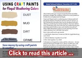 craft paints as weathering colors model railroad hobbyist