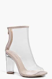 Peeptoe Clear Heel Shoe Boots Boohoo Uk Shoe Boots Clear Heels Heels