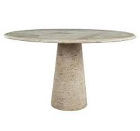 Nordic Modern Natural Stone Travertine Table Designed Dining Room Dining Table Round Cream-Color Travertine Dining Table