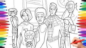 Spiderman into the spiderverse miles morales peter parker and gwen spiderman coloring pages spiderman spiderverse coloringpages. Spider Man Into The Spider Verse Coloring Pages How To Draw All Spiderverse Characters Youtube