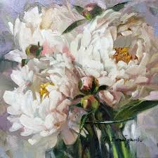 Peony Painting Original White Flower Wall Art Peony Wall Art Peonies Art Painting Oil Painting C Floral Painting Flower Painting Flower Art Painting
