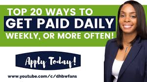 This is one of the most flexible high paying online jobs that is becoming hugely popular. Get Paid Fast 20 Online Jobs That Pay Daily Weekly Or Within Hours Youtube