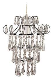 Kliving Non Electrical Pendant Chrome Ceiling Light Shade Clear Acrylic Beads Ebay