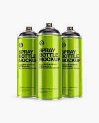 Download 3 Metallic Spray Bottles Mockup In Can Mockups On Yellow Images Object Mockups PSD Mockup Templates