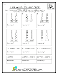 Click one of the tens and ones worksheets below to go to its corresponding download page. Free Math Place Value Worksheets Tens Ones 3 Place Value Worksheets First Grade Math Worksheets Math Place Value