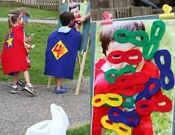 Superhero Birthday Party The Mom Creative Superhero Birthday Party Games Superhero Birthday Party Birthday Party Accessories