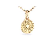 Medaille Miniature Soleil Or Jaune 18k 160 Or Bijoux Pendentif