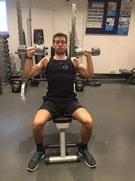 A standing or seated dumbbell press actually activates the fronts of your shoulders — the anterior deltoids — 11 percent to 15 percent more than a standing or seated barbell press, showed a small study published in a 2013 issue of the journal of strength and conditioning research. Shoulder Press Variations G4 Physiotherapy Fitness