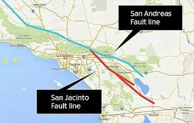 Coinciding Fault Lines San Andreas Fault Earthquake California San Jacinto