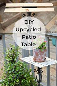Diy Thrift Store Upcycled Patio Table Diy Table Decor Easy Diy Decor Diy Patio Table