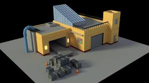Low Poly Cartoon Factory Low Poly Cartoon Building Cute Designs To Draw