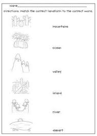 Landforms Matching Worksheet Matching Worksheets Kindergarten Worksheets Landforms Worksheet