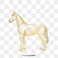 قوة الحصان واقعية صورة ظلية الحيوانات رسمت باليد رسم الذهبي الحصان horse silhouette horses clip art