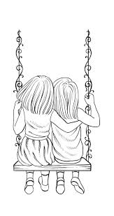 Ninas Columpio Lineas Tatuaje Girls Swing Lines Tattoo Sisters Drawing Bff Drawings Drawings Of Friends