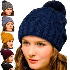 Navy Blue Cable Knit Hat