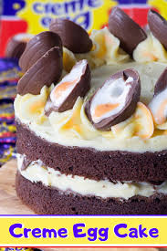 1 regular easter egg, in two halves (the cadbury variety are usually already split into two halves, so no need to cut and risk breakage). Creme Egg Cake Charlotte S Lively Kitchen