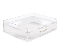 In fact, clear acrylic desks for the home office are in high demand, in part because of the luxurious quality they add to a room with their icy shine, and in part because of the tidy appearance they offer. Small Acrylic Desk Organizer Pottery Barn Kids