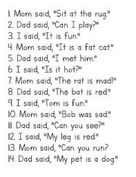 Try activities for google classroom in kindergarten. Sentences Using Cvc Words And Sight Words Said Mom Dad By Katy Salmons
