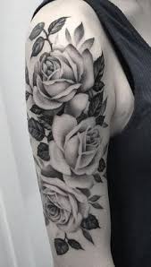 Black And White Sleeve Tattoo With Colour I Want This In Color Black And White Rose Tattoo Ideas For Women Flower Arm Sleeve M White Rose Tattoos Arm Sleeve Tattoos For Women Rose Tattoos For Women