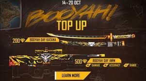 Free fire redeem codes for july 2021. Get Free Booyah Day Skins In Free Fire Booyah Top Up Event Free Fire Booyah