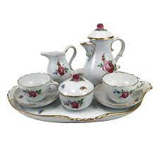 Magnifico Conjunto De Cha Tete A Tete Porcelana Antiga Alema Imperio Dos Antigos Loja De Moveis E Objetos De Decoracao Antigos