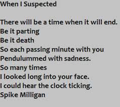 When I Suspected Spike Milligan Spike Milligan Funny Poems Unspoken Words