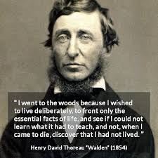 I Went To The Woods Because I Wished To Live Deliberately To Front Only The Essential Facts Of Life And See If I Could Not Learn What It Had To Teach And