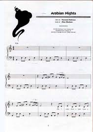 Disney Aladdin Arabian Nights Piano Sheet Music Scores Spartito Partitura