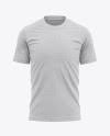 Download Men S Heather Tight Round Collar T Shirt Front View In Apparel Mockups On Yellow Images Object Mockups