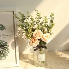 These are the perfect home for a beautiful bunch of flowers, whether you go for glass or a coloured ceramic design. Artificial Flowers Bouquet Mita Rose Eucalyptus Large Artificial Flowers Store