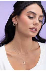 Maya Diamond Double Stud Earrings In 18k Yellow Gold