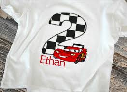 Personalized Cars Lightning Mcqueen Birthday T Shirt Free Personalization Mcqueen Party