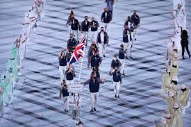 Based on the condivo 20 template, the adidas great britain tokyo 2020 olympics home jersey is predominantly white with a navy collar and a graphic print across the front. Photos Past Olympics Opening Ceremonies Vs Tokyo Olympics Kickoff