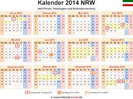 Im jahr 2021 beginnen in allen regionen in deutschland die ferien im monat oktober und enden vorrangig nur im süden erst im november. Kalender 2014 Nrw Ferien Feiertage Excel Vorlagen