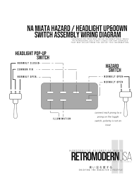 The diagram to get usb cable can help when there is an problem with it. Na Pop Up Hazard Toggle Switch Assembly Wiring Diagram Retromodern Usa