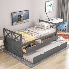 Following are some things to be considered before buying a king with this roomy platform bed frame with drawers, even with its compact size, the white platform bed with. Merax Solid Wood Captain Bed With Trundle And Drawers Twin Multiple Colors Walmart Com Walmart Com