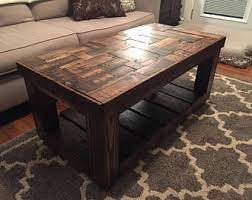 I made this table using reclaimed woods of varied kinds and natural colors. Coffee Table Puzzle Etsy